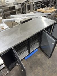 TRUE TBB24-72-HC 3-Door Solid Back Bar Refrigerator-Beer Cooler